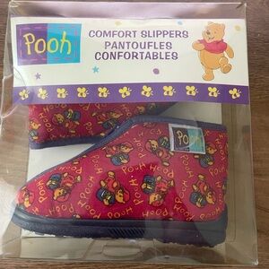 Vintage Winnie the Pooh Comfort Toddler Baby Boot Slippers NIB Size 5 Disney 90s